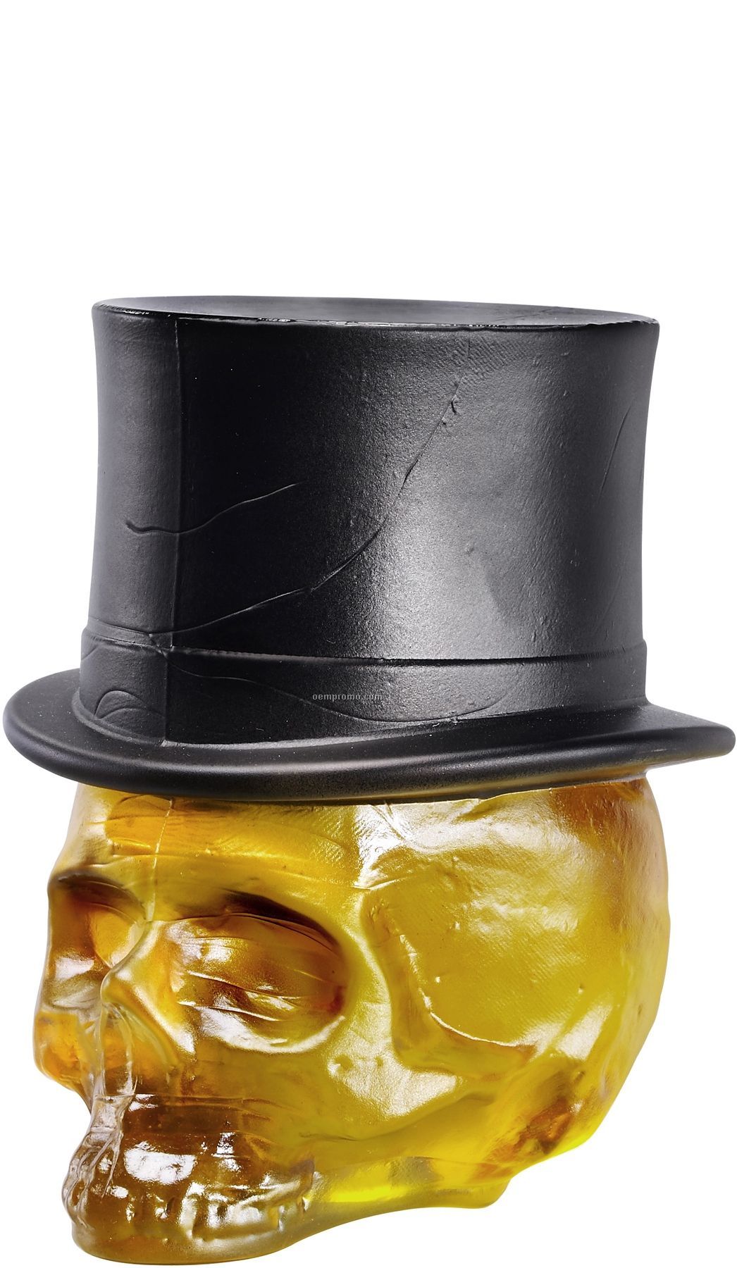 Still Life Glass Skull Sculpture W/ Top Hat By Ludvig Lofgren (Yellow)