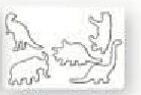 Dinosaurs Stencil (5"X7-1/2")
