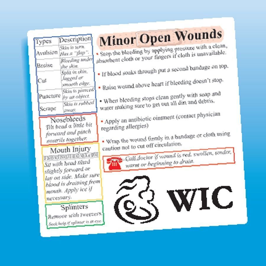 Health & Safety - Laminated Minor Open Wound Magnet