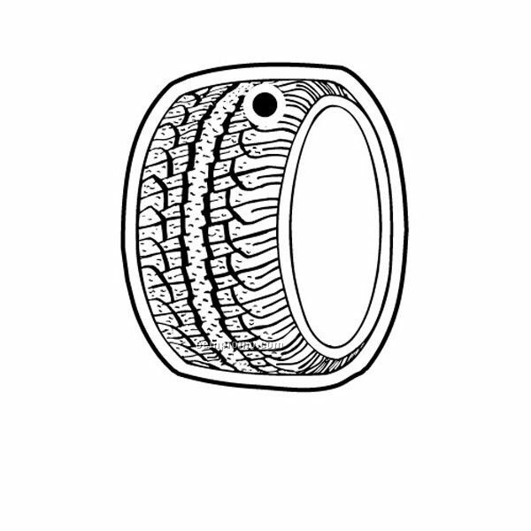 Stock Shape Collection Tire Key Tag