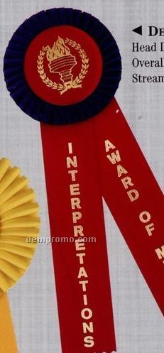 10" Custom Rosette Ribbon With Double 1 5/8"X8" Streamers