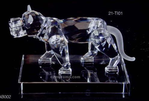 Optic Crystal Running Tiger Figurine