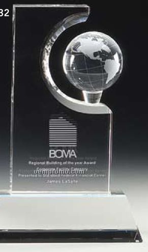 Optimaxx 9" Sculpted Global Towers Award W/ Base