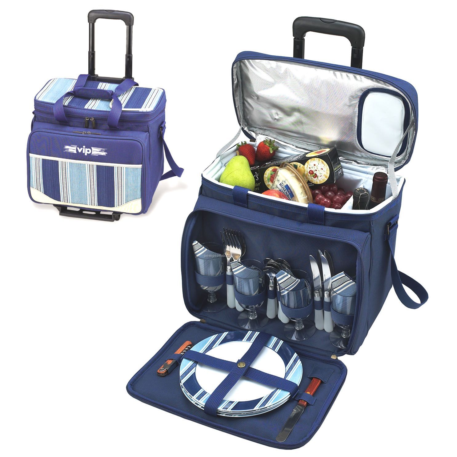 Aegean Picnic Cooler For Four With Removable Wheeled Cart