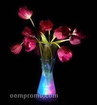 Clear Light Up Vase W/ Multi LED (9.75"X3.75")