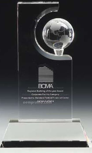 Optimaxx 10" Sculpted Global Towers Award W/ Base
