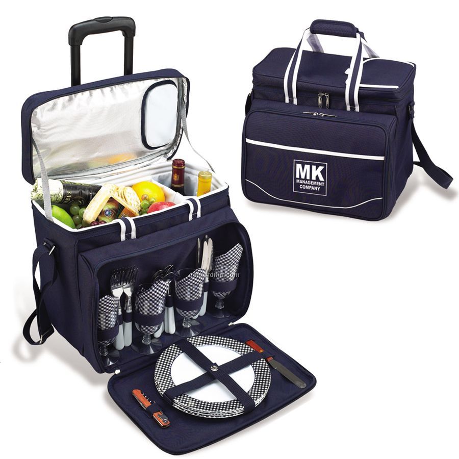 Bold Picnic Cooler For Four With Removable Wheeled Cart