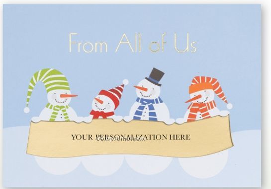 Holiday Smiles Personalized Die Cut Holiday Card