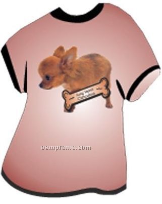 Long Haired Chihuahua Dog T Shirt Acrylic Coaster W/ Felt Back