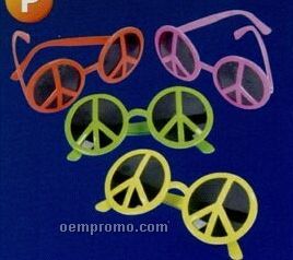 Peace Symbol Neon Sunglasses