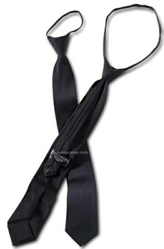 Wolfmark Polyester Poplin Adjustable Zip Tie - Black (22