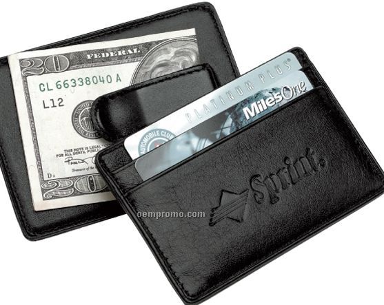 Chairman's Leather Money Clip & Card Case