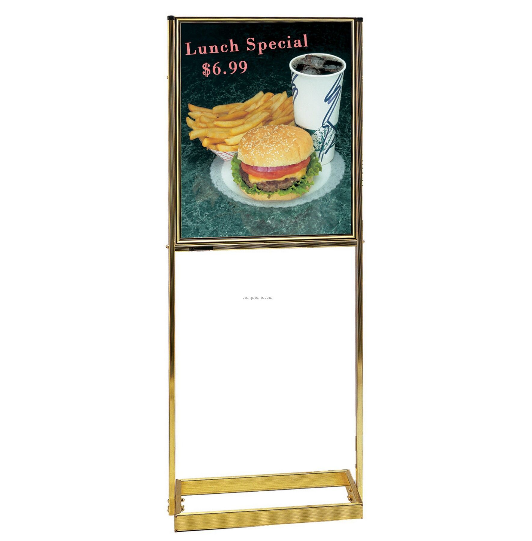 Free Standing Poster Holder Stand / Brass Finish (63" High)