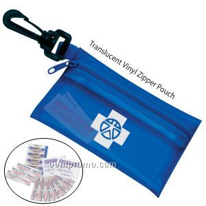 On The Go First Aid Kit #2 W/ Translucent Vinyl Zipper Pouch