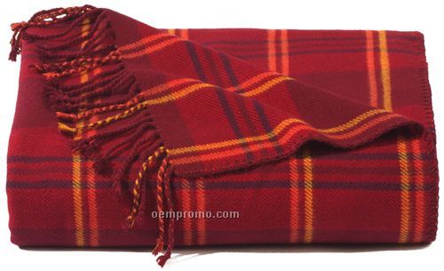 Rockford Red Bamboo Plaid Blanket