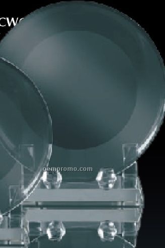 Round Optical Crystal Trays W/ Clear Stand / 8"