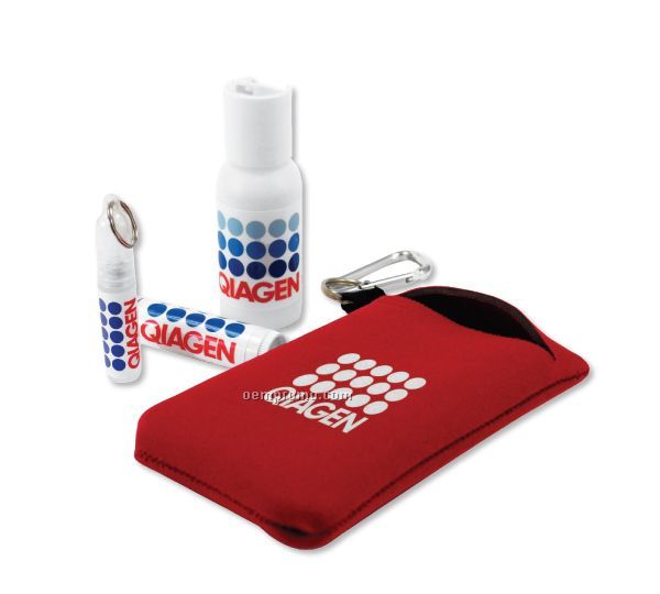 Carry-a-long Kit W/ Sunscreen, Hand Sanitizer & Lip Balm