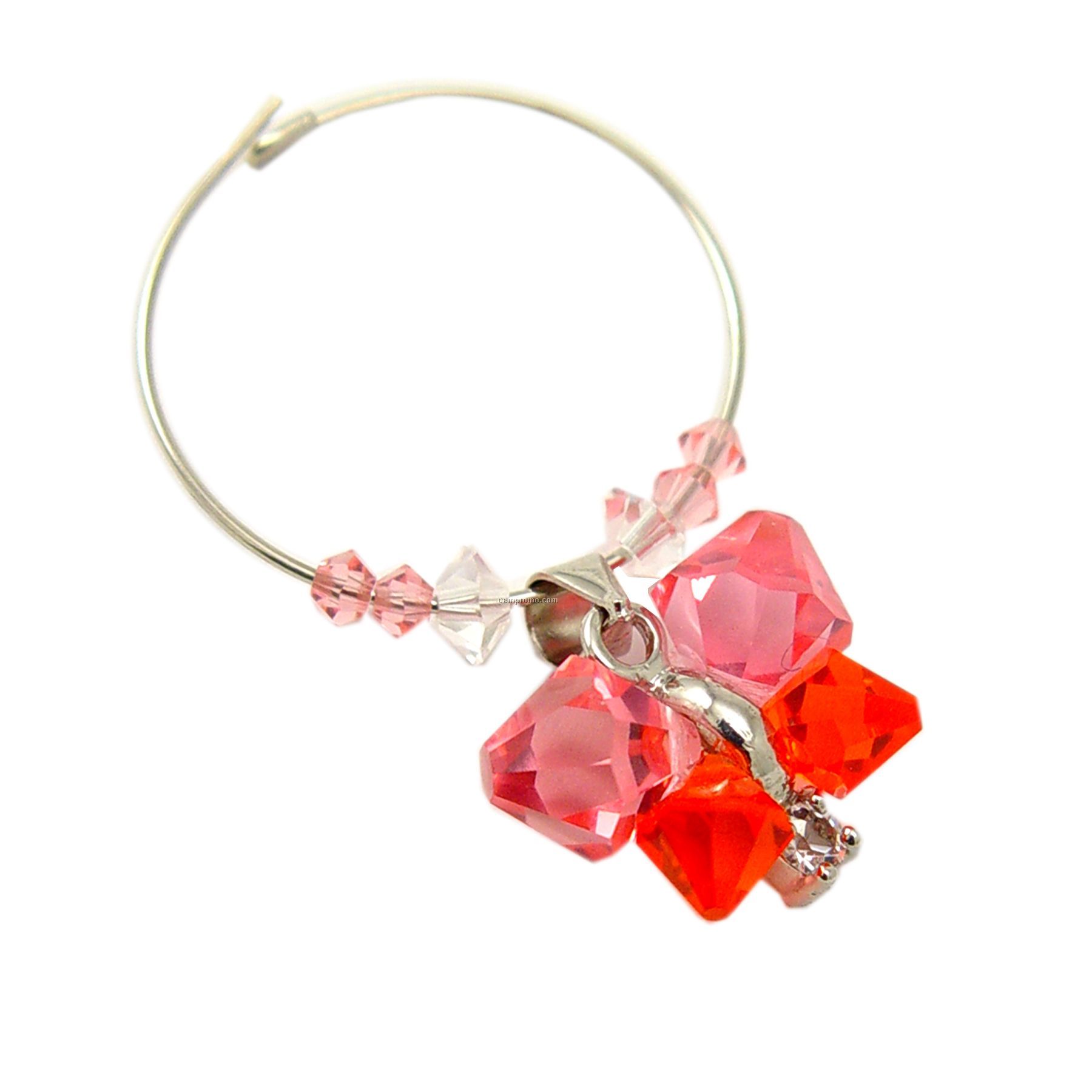 Glamorous - Red Butterfly Wine Charm