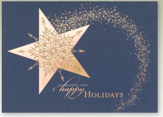 Winter's Shooting Star Holiday Card W/ Lined Envelope
