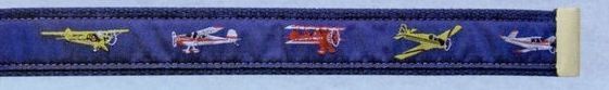Embroidered Pattern Belt With Leather Tip (Classic Planes)