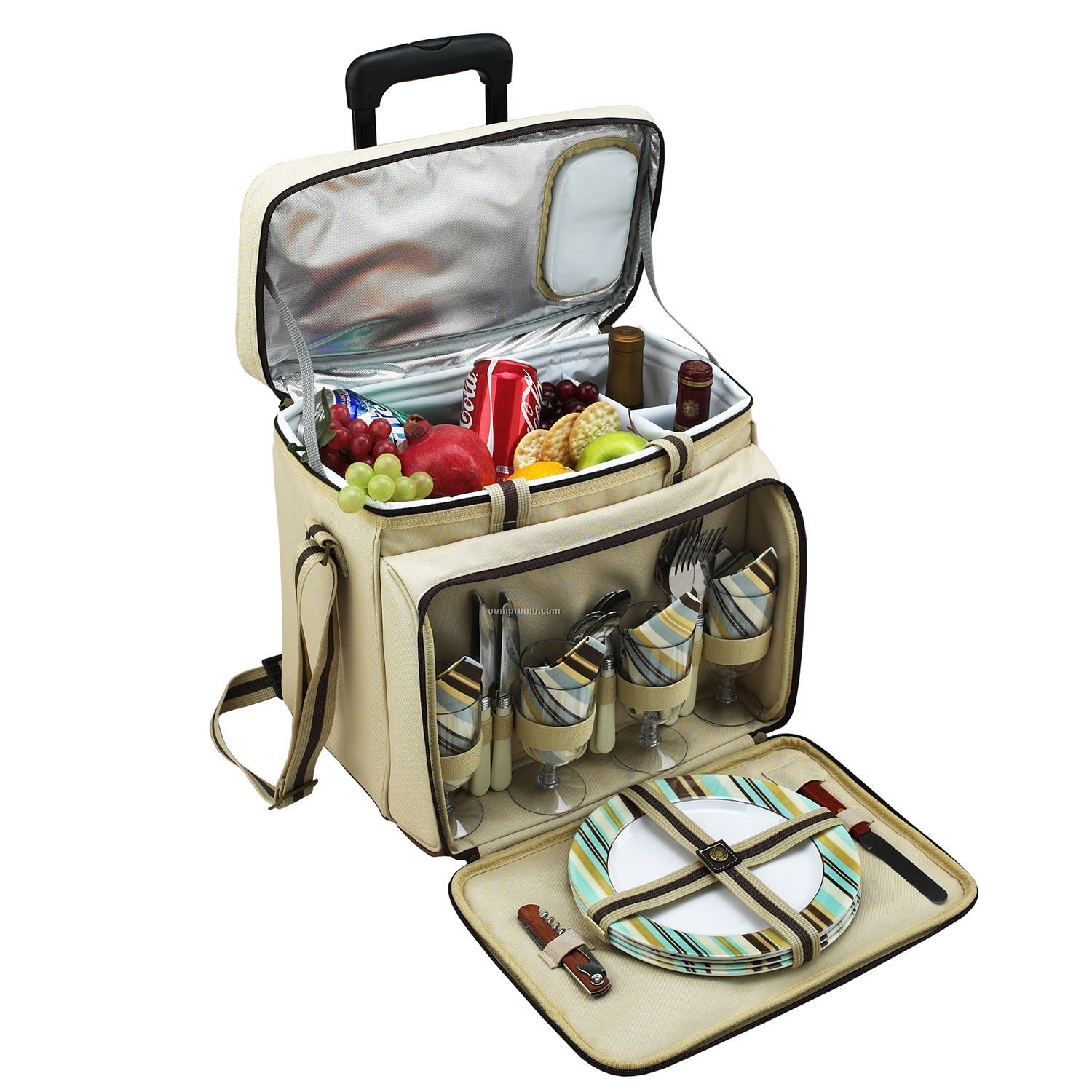 Santa Cruz Picnic Cooler For Four With Wheeled Cart (Removable)