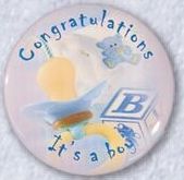 1-1/2" Stock Buttons (Congratulations It"S A Boy)