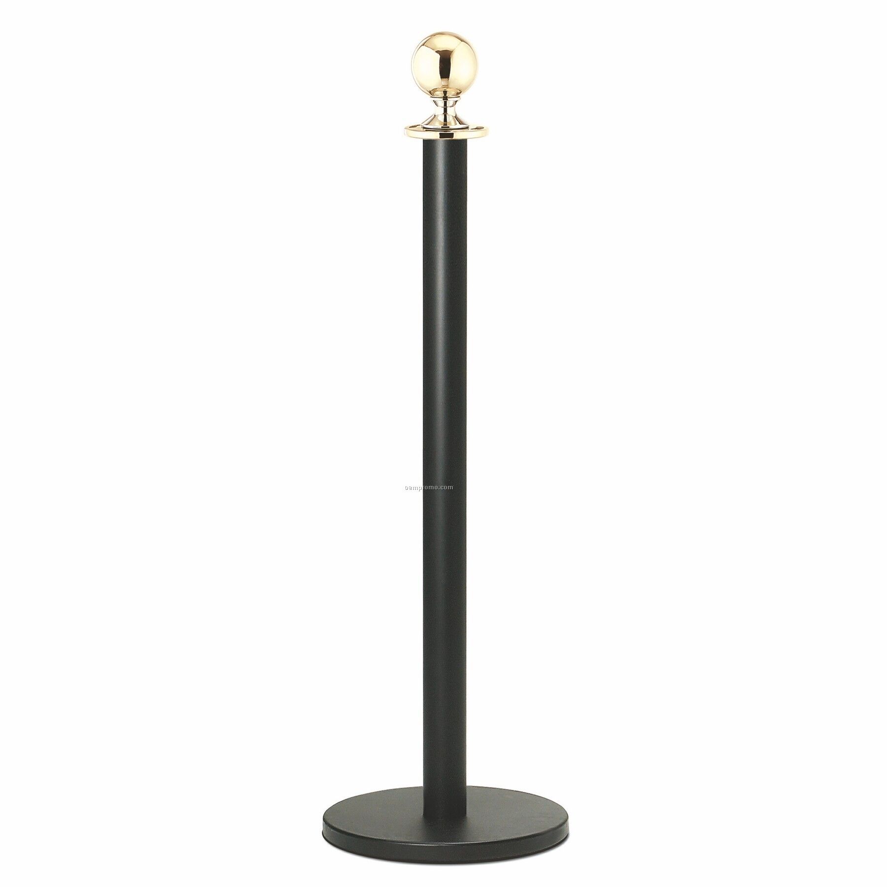 Guidelines Rope Stanchion - Black Pole & Base With Ball Top