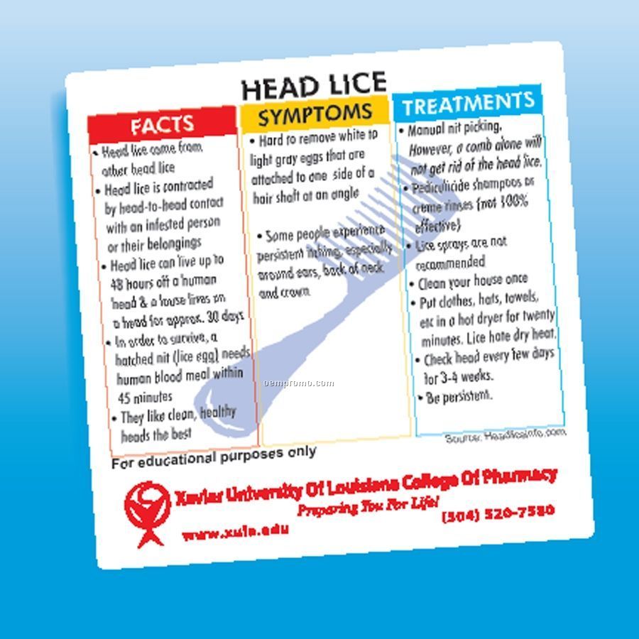 Health & Safety - Laminated Head Lice Magnet