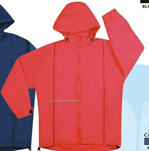 Nylon Jacket W/ Nylon Lining And Concealed Hood