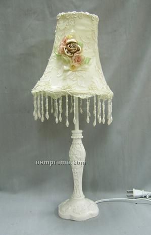 Table Lamp With Lace-covered Shade