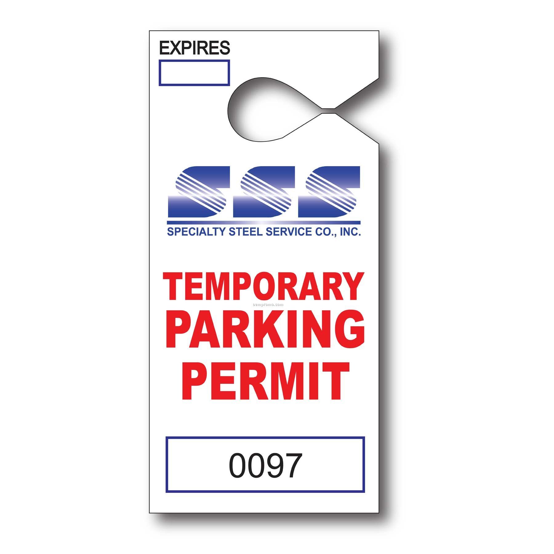 Totally Custom 2 1/2" X 5 1/4" Paper Hanging Parking Tag