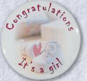 1-1/2" Stock Buttons (Congratulations It"S A Girl)