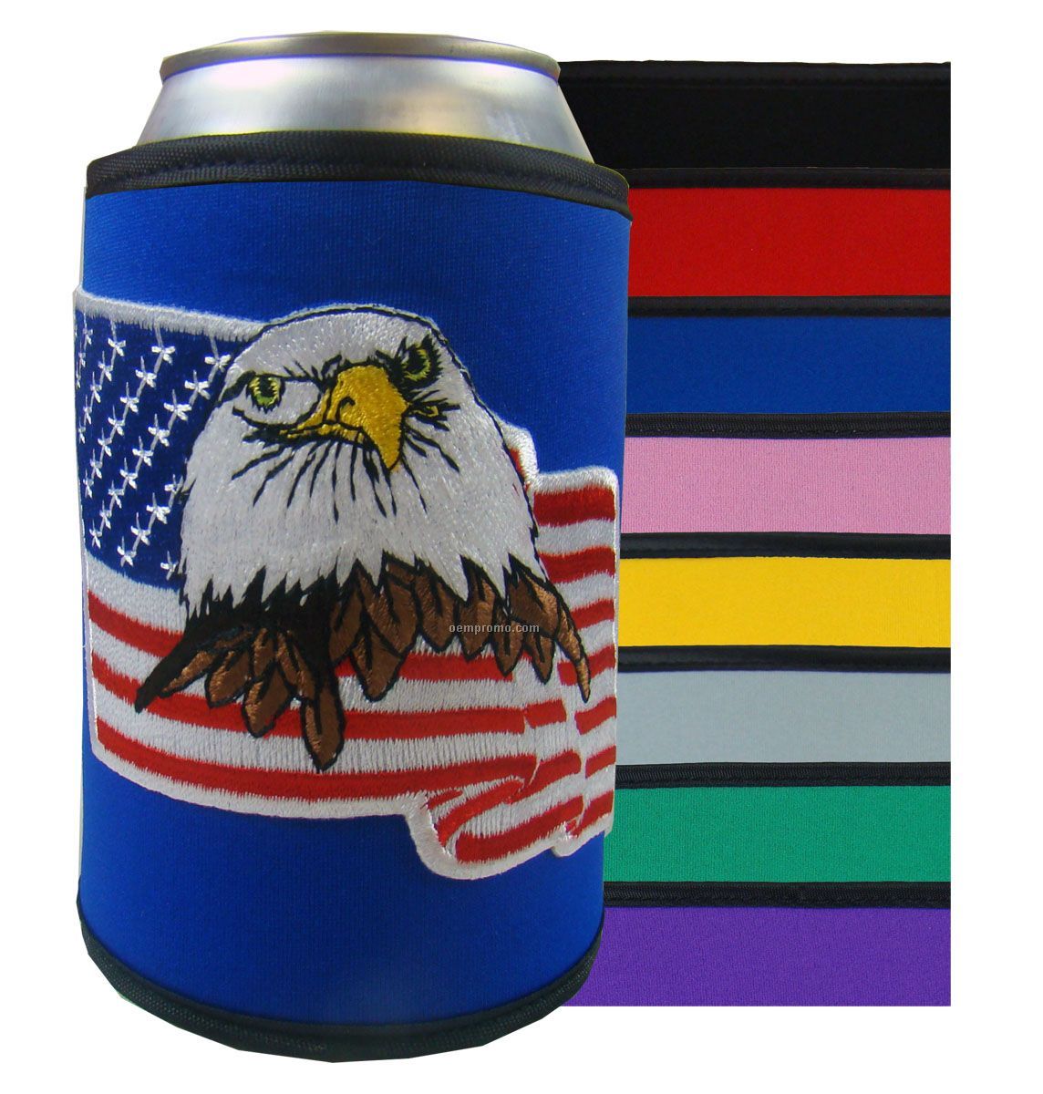 Embroidered Can Wrap With 2 1/2"X3" Applique