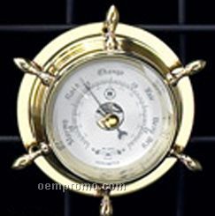 Brass Ships Wheel Barometer