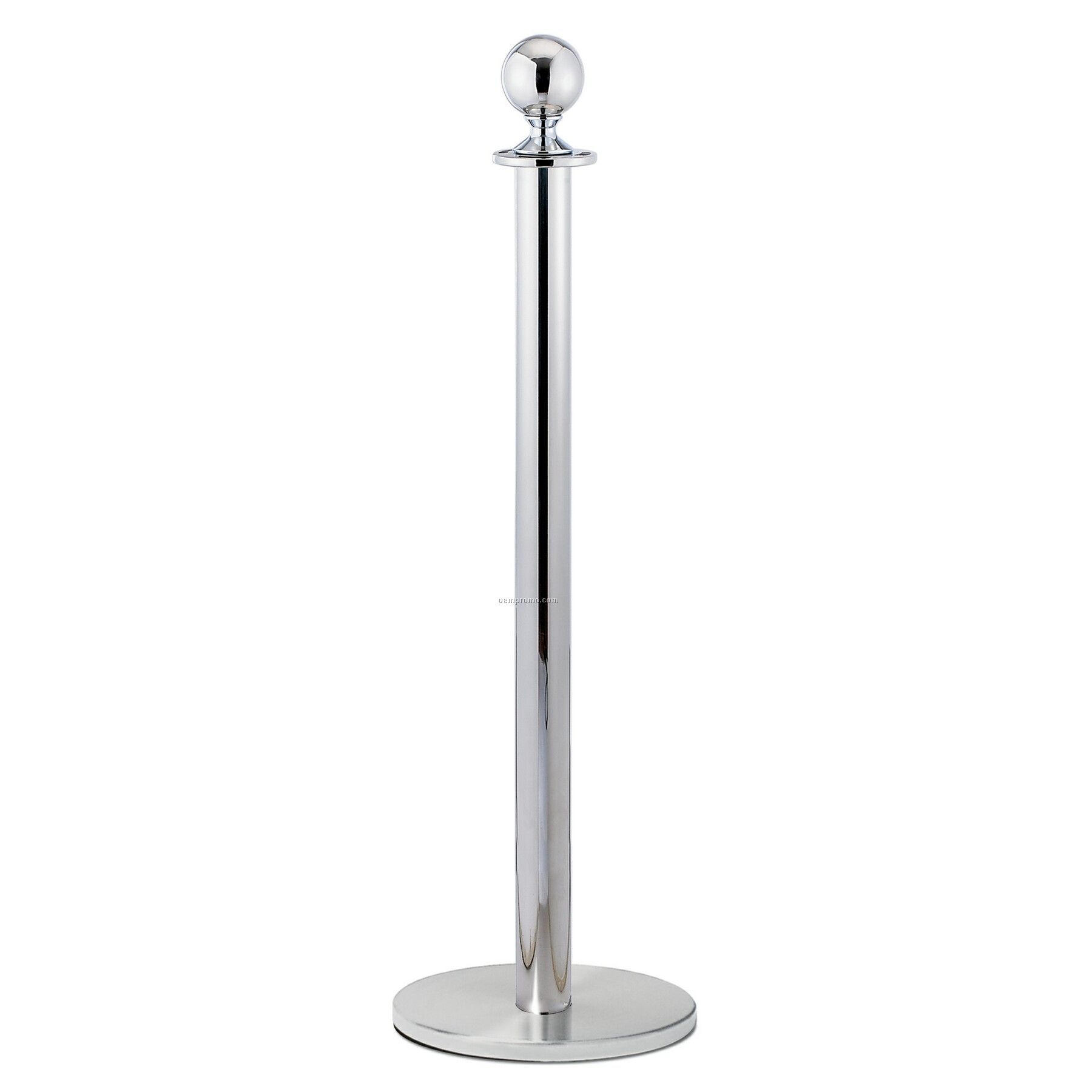 Guidelines Rope Stanchion - Chrome Finish Pole & Base With Ball Top
