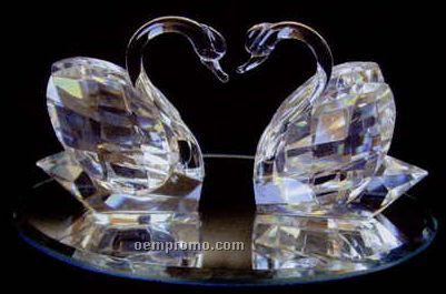 Optic Crystal Love Swan Figurine