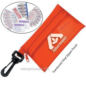 On The Go First Aid Kit #2 W/ Vinyl Translucent Zipper Pouch