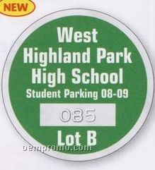 Unnumbered Round Clear Static Cling Inside Parking Permit (2 1/2")