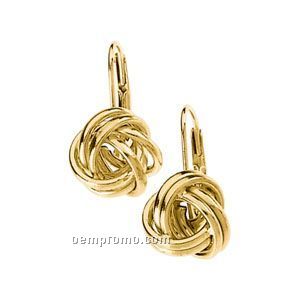 Ladies' 14ky Knot Lever Back Earring