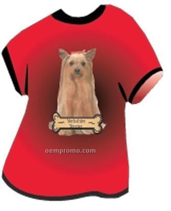 Yorkshire Terrier Dog T Shirt Acrylic Coaster W/ Felt Back