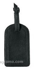 Black Plonge Leather Luggage Tag