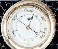 Brass Barometer W/ Compass Rose Dial Face