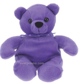 Laying Purple Bear Beanie Stuffed Animal