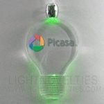 Lightbulb Light Up Pendant Necklace W/ Green LED