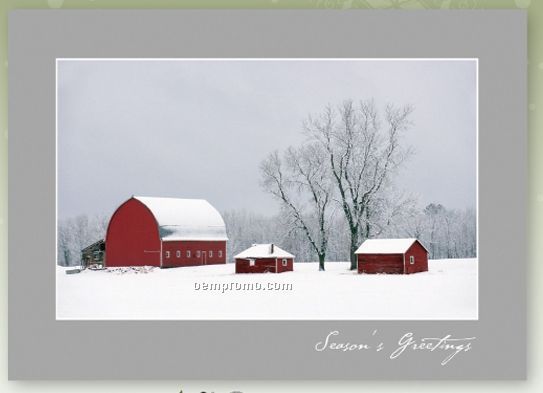 On The Farm Holiday Card W/ Lined Envelope