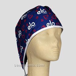 Tie-back Scrub Cap - Colors With Allover Imprint