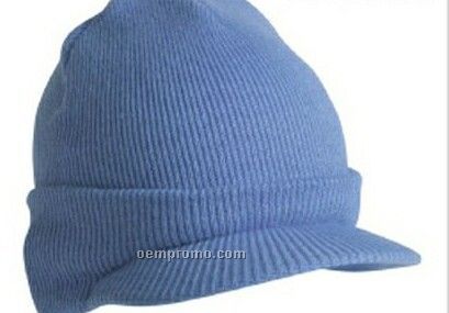 Winter Beanie Cap With Short Visor (One Size Fits Most)