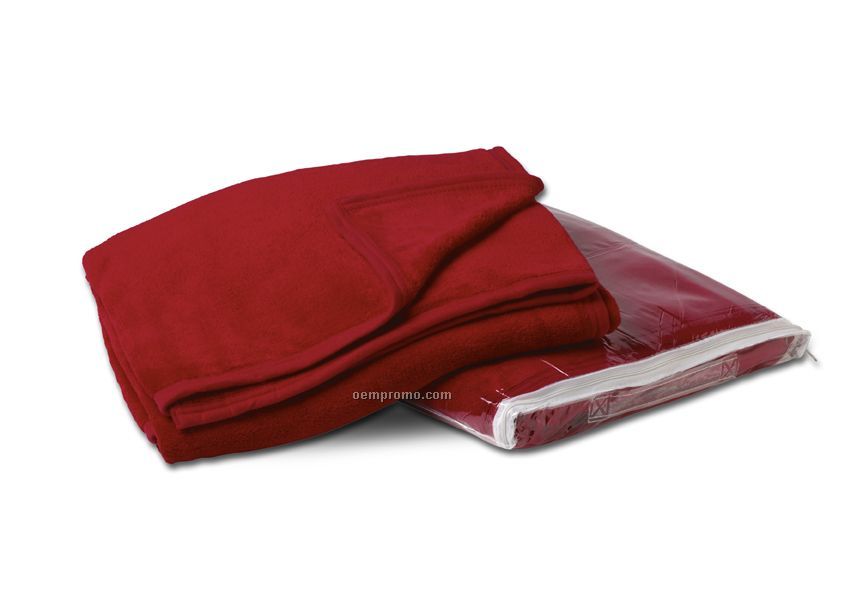 Wolfmark Red Coral Fleece Throw Blanket