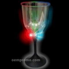 10 Oz. Multi-colored LED Light Up Wine Glass With Black Base