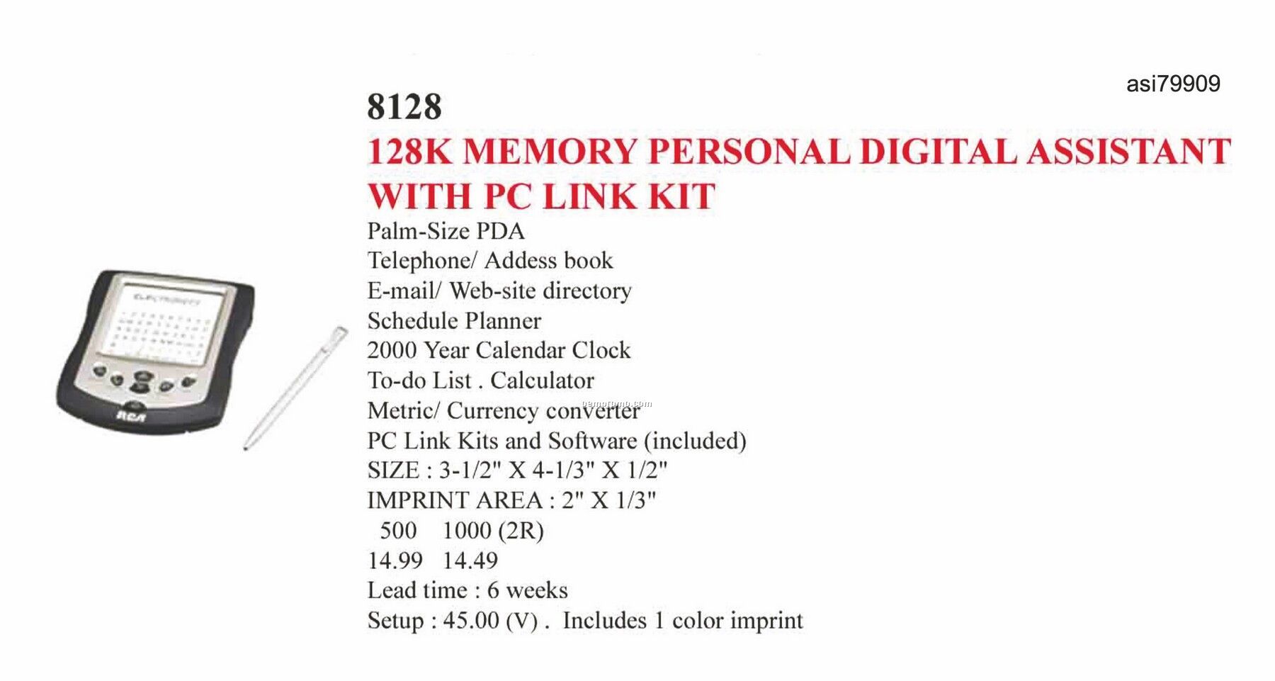 128k Memory PDA Organizer